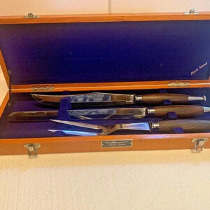 Vintage Japan Sword 4pc Stainless Steel Carving Set